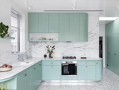 Mint Green Kitchen Cabinet
