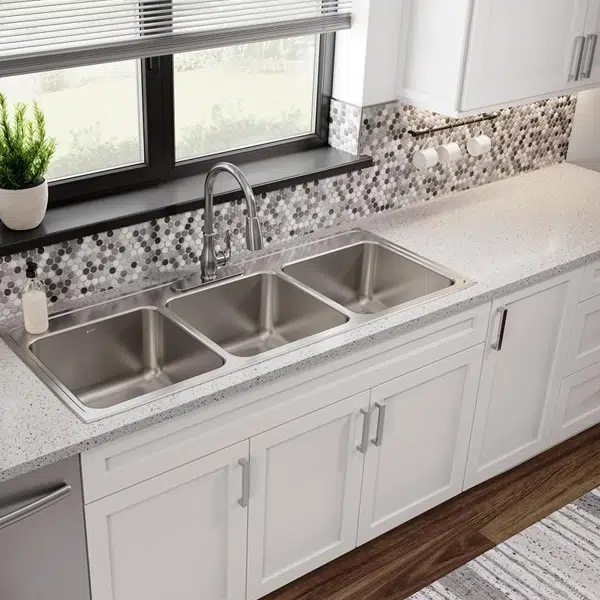 Armario base de fregadero de cocina de color blanco de 60 pulgadas